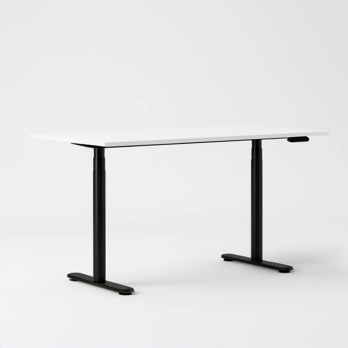 Elektrycznie regulowane biurko 120 x 60 cm, biały blat, czarny stelaż