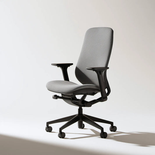 Ergonomiczne krzesło biurowe obrotowe z podłokietnikami, szaro-czarne, 68 x 68 x 117–127 cm